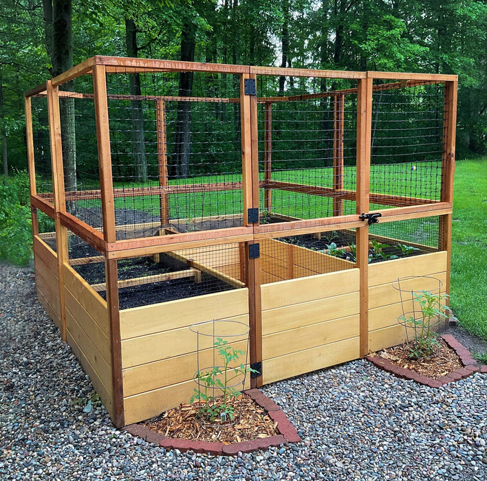 front view of Garden in a Box with Deer Fence 8×8