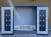 Opened Biohort Dark Gray Cabinet Equipment Locker highlighting No Floor Included.
