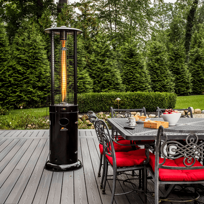 Helios Patio Heater being used to warm up the surroundings before dinner.