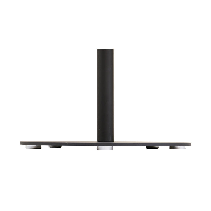 A side view of the Black Sol heater's stand and base, depicting its stability and sleek design.