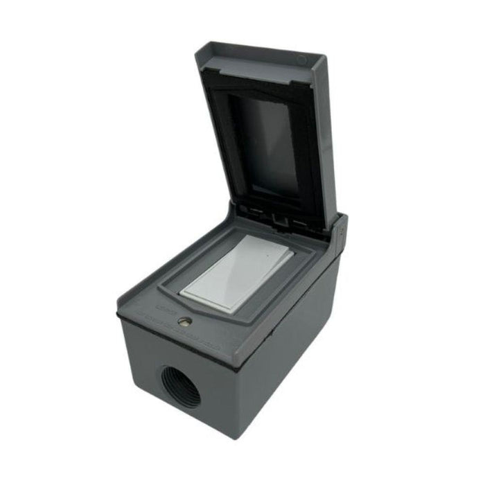 Manual outdoor wall switch with weatherproof cover for single pole heater control, 120–277V on off switch by Bromic Heating