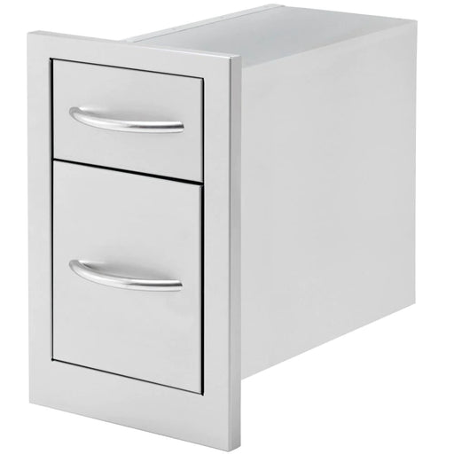 Cal Flame 2-Drawer Deep Drawer Storage BBQ07868P closed drawers in white background
