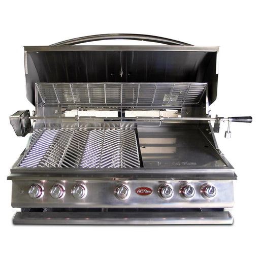 Stainless Built-in Grill With Rotisserie grill with a handle