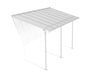 Canopia Sierra 7.5' x 15' Patio Cover in white with clear roof panels, isolated cutout view showing frame and roof structure.