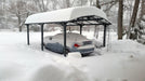 Canopia Arcadia 5000 12' x 16' Carport Grey_Bronze_with car in winter