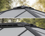 Two images on of roof Ventilation for Dallas Gazebo