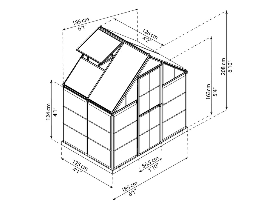 Canopia_Greenhouses_Hybrid_6x4_Dimensions