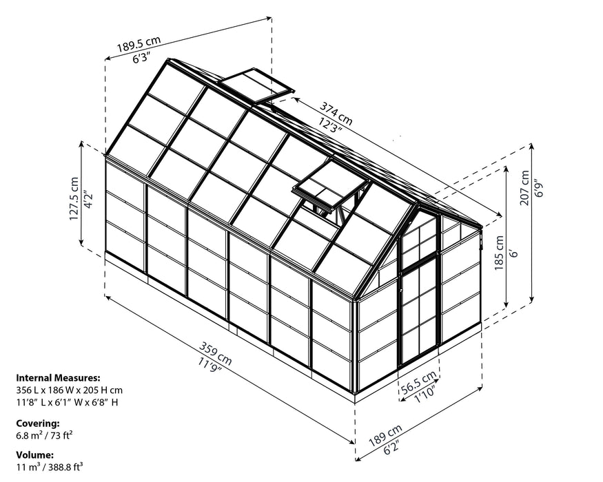 Canopia_Greenhouses_Snap_Grow_6x12_Dimensions
