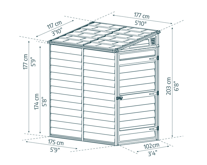 Canopia_Skylightsheds_Pent_4x6_Dimensions