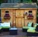 Living area outside the Cabana Garden Shed 12×8