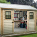 Classic 12×8 Shed with Engineered Siding with tools inside