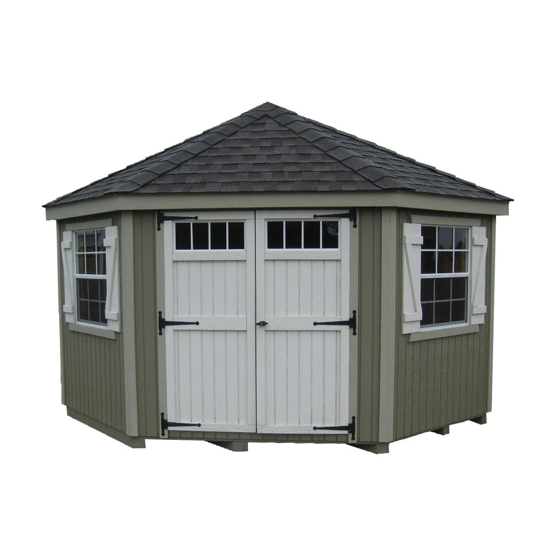 10x10 Five-Corner Colonial Shed | Little Cottage Company — Backyard Oasis