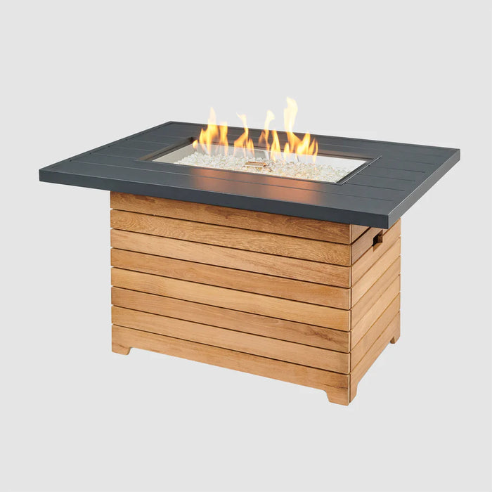 Main product image of the Fire Pit Table with flames, showcasing the overall design and ambiance.