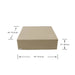 Detailed dimensions of the Elementi sunlight yellow square large coffee table, showcasing its length, width, and height.