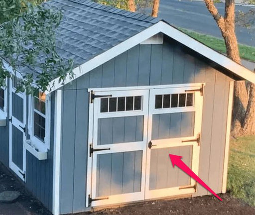 An Ez-Fit Storage Shed with Double Doors.