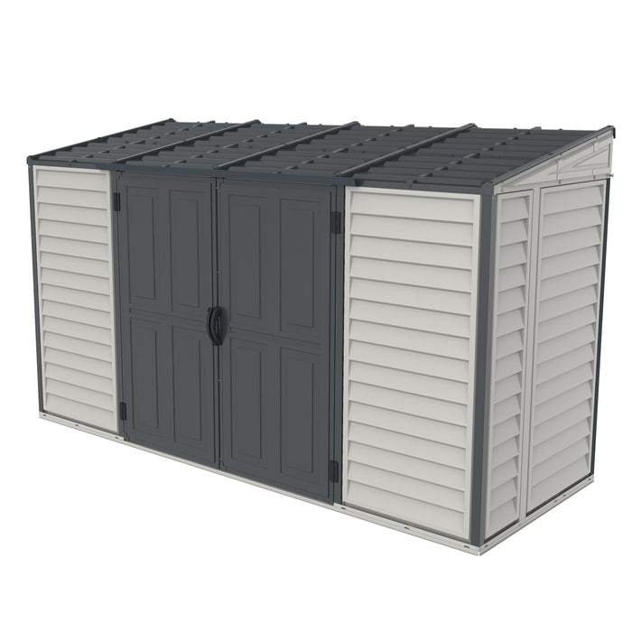 Duramax Sidemate Plus 10x4 Vinyl Resin Storage Shed - Grey and Beige