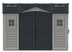 Duramax Apex Pro outdoor storage solution 10.5 x 8 feat with double doors and windows.