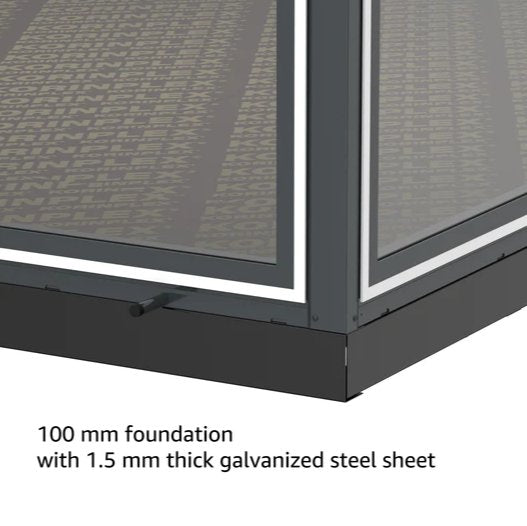 Foundation details of the Duramax 10x10 Insulated Glass Room.