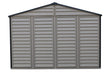 Rear view of Duramax WoodSide Plus shed showing the back panel design.