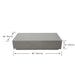 Elementi Colorado Series Rectangle Coffee Table in Space Grey, displaying dimensions of 60 inches length, 30 inches width, and 14 inches height.