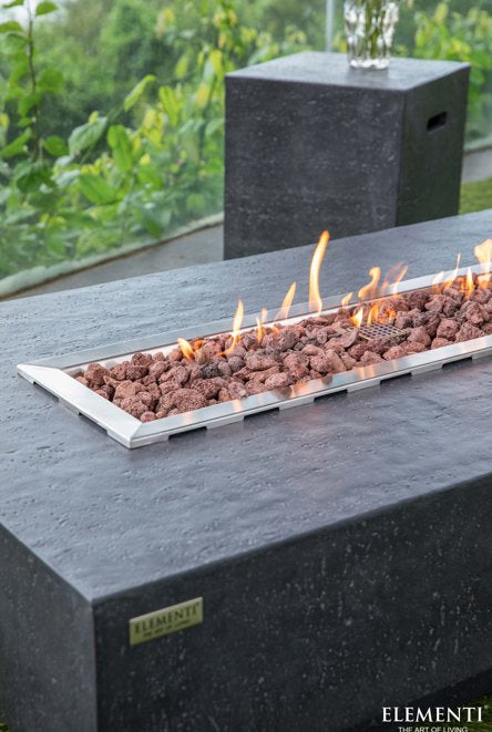 Elementi  Fire Table outdoor with rocks on fire