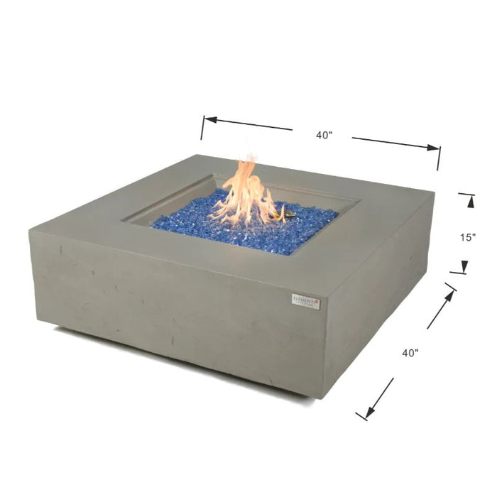 Elementi Plus Capertee Square Concrete Fire Pit Table dimensions