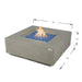 Elementi Plus Capertee Square Concrete Fire Pit Table dimensions