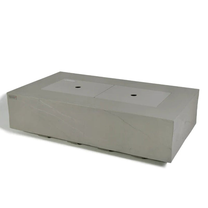 Elementi Plus Rectangular Concrete Fire Pit Table with closed lid