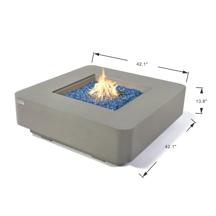 Elementi Plus Lucerne Square Concrete Fire Pit Table dimensions