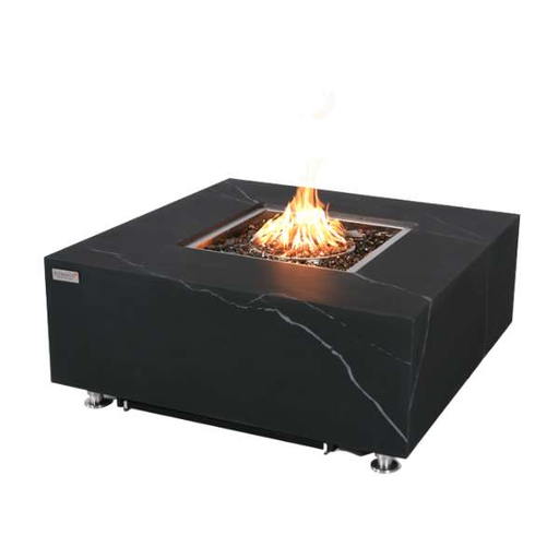 OFP103BB  Sofia Marble Porcelain Fire Table with glass on fire