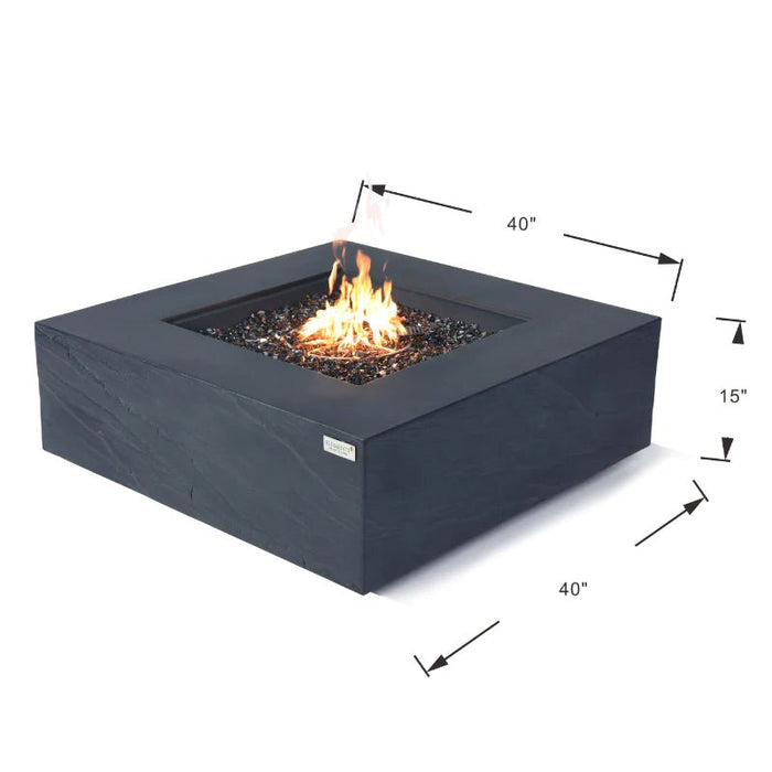 Elementi Plus Roraima Square Concrete Fire Pit Table dimensions