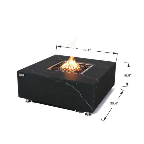 Elementi Plus Sofia Marble Porcelain Fire Table OFP103BB dimensions