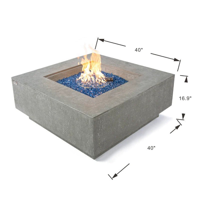 Elementi Plus Victoria Square Concrete Fire Pit Table dimensions