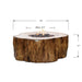 Elementi Manchester Fire Table - Redwood OFG145 spec drawing