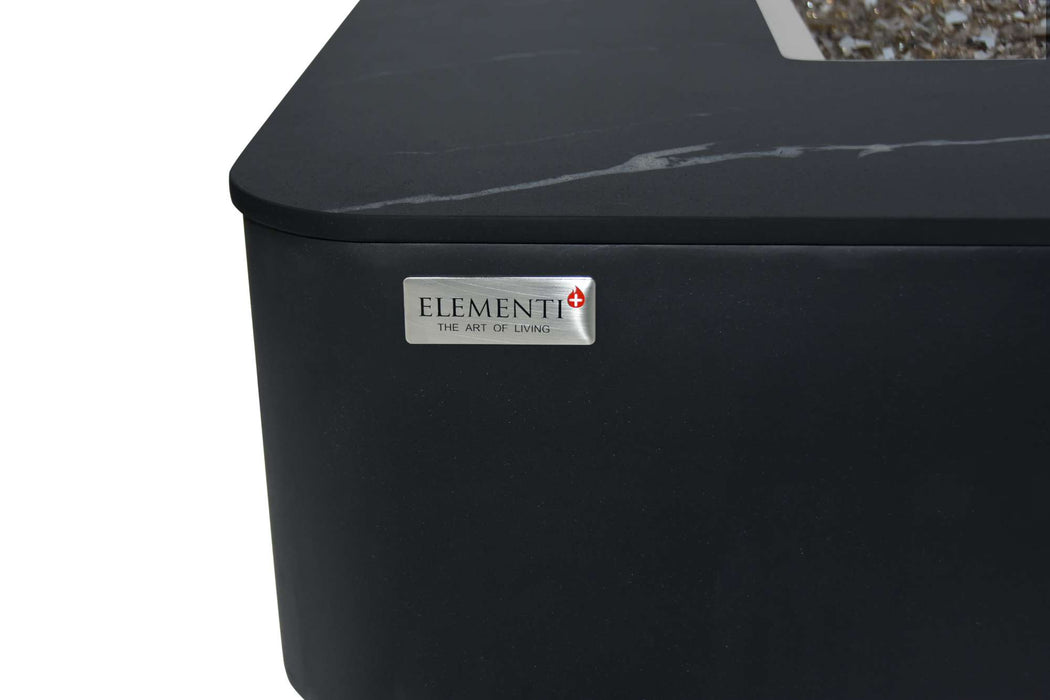 Elementi Plus Copenhagen Marble Porcelain Fire Table Label