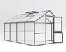 The Hoklartherm Nelke Pro 4 Greenhouse with its door open, providing an easy-access view of the entrance.