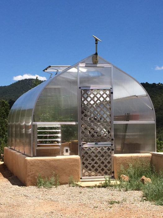 Hoklartherm Greenhouse with raised base, extended door & exhaust vent