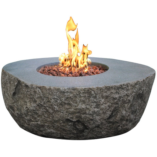 Elementi Boulder Fire Table with flames