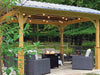 Amish Gazebos Pavilion-In-A-Box - 12 x 15 with firepit, couches & outdoor lights