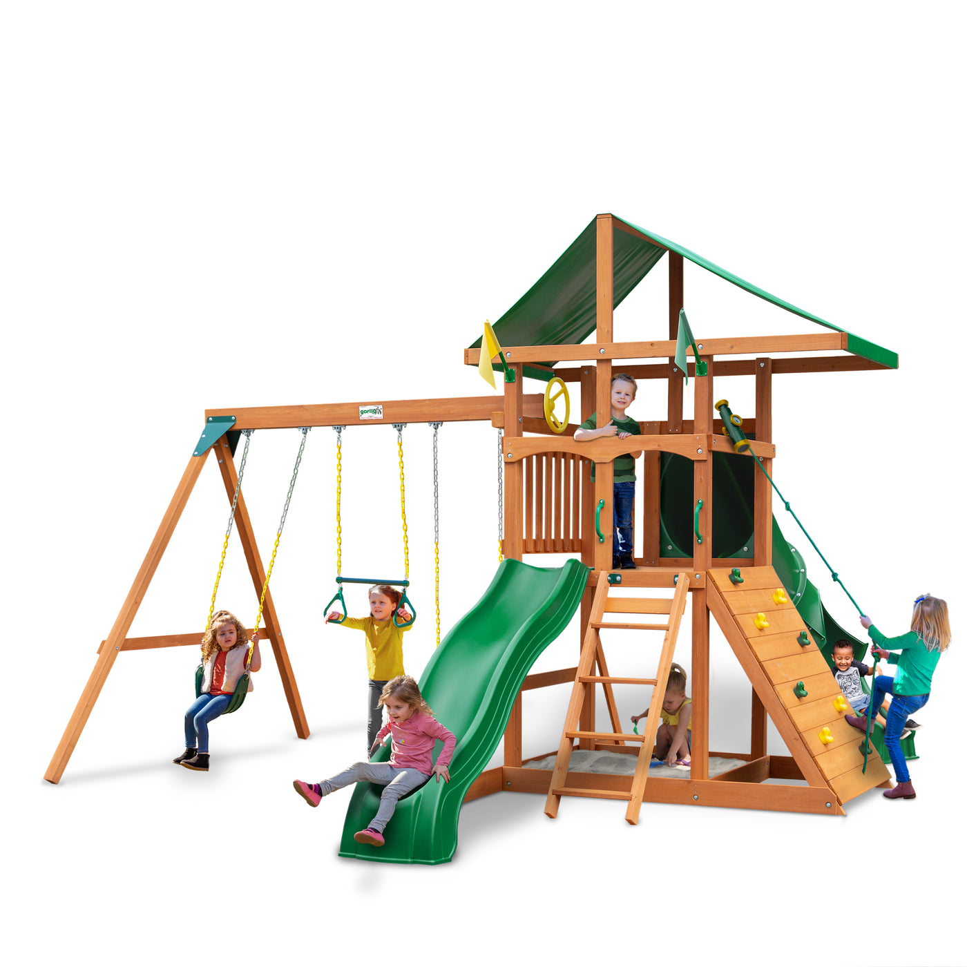 Buy Gorilla Playsets Outing Tube Slide Swing Set Backyard Fun
