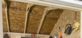 Interior view of the Handy Home Gable wood shed showing 2x4 construction