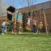 Kids are having fun on the outdoor playset