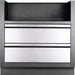 Frontal view of the Napoleon Grills Oasis™ Under Grill Cabinet featuring two drawers with stainless steel fronts.