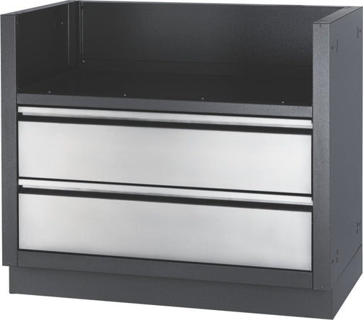 Angled view of the Napoleon Grills Oasis™ Under Grill Cabinet showing the cabinet's depth