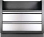 Frontal view of the Napoleon Grills Oasis™ Under Grill Cabinet featuring two drawers with stainless steel fronts.