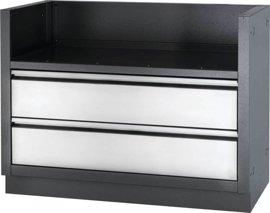 Angled view of the Napoleon Grills Oasis™ Under Grill Cabinet showing the cabinet's depth