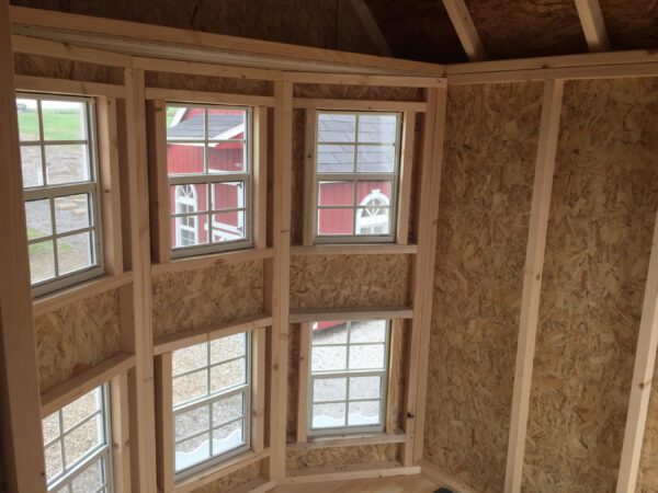 Interior view of the windows in Little Cottage Company Sara's Victorian Mansion Playhouse