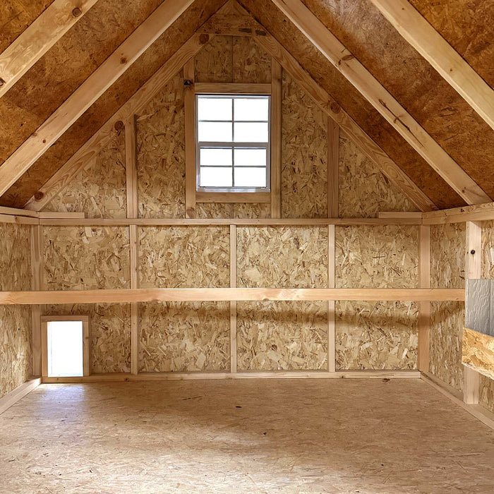 Interior view showcasing wall and roof details by Little Cottage Company.