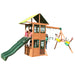 Kids playing on the outdoor treasure playset