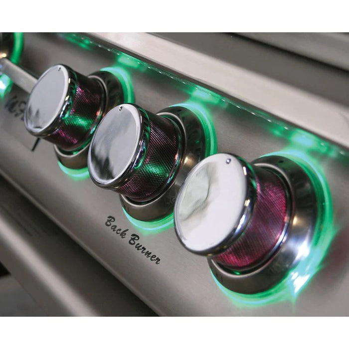 Built in convection grill's knobs with green light